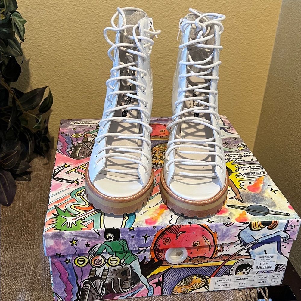 Jeffrey Campbell White Lace Up Heeled Sandals